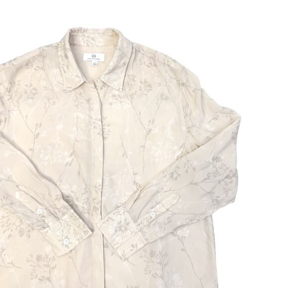 AG Adriano Goldschmied Nude 100% Cupro Long Sleeve Blouse - Picture 5 of 7